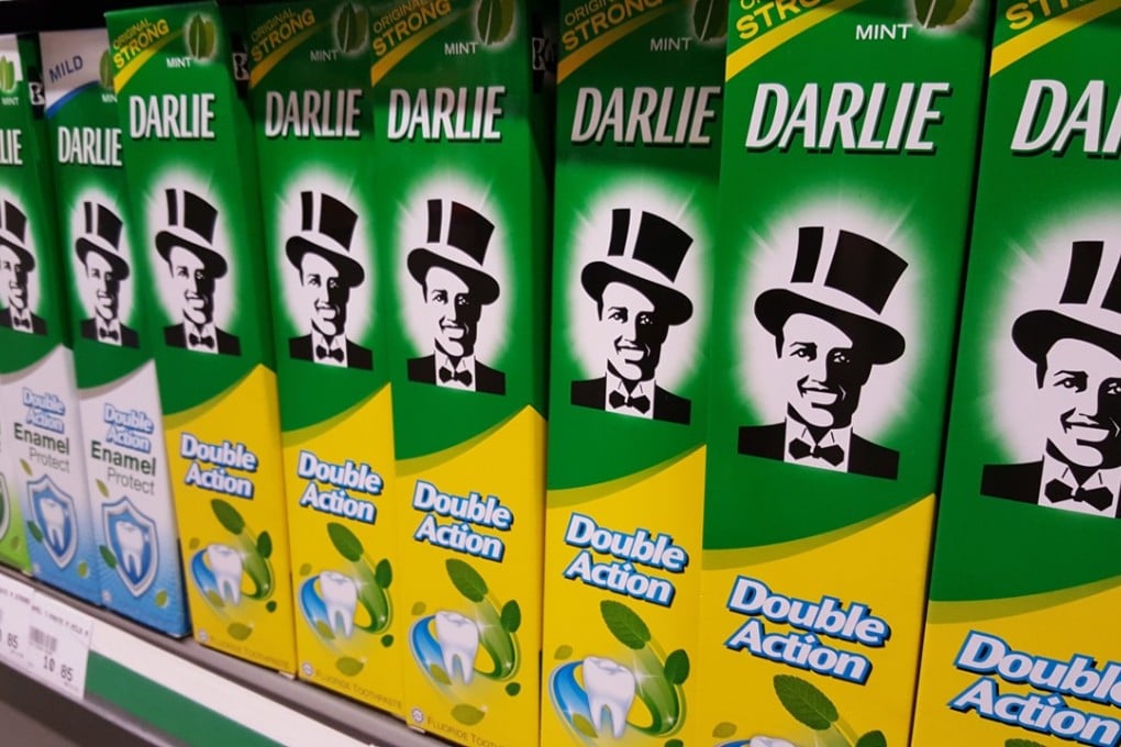The packaging of Darlie toothpaste has changed over the years to reflect public opinion. Photo: Shutterstock