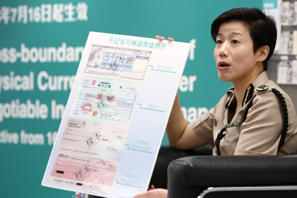 Louise Ho, assistant commissioner (boundary and ports) of the customs and excise department, at a press conference in Tsim Sha Tsui in June 2018. Photo: Edmond So
