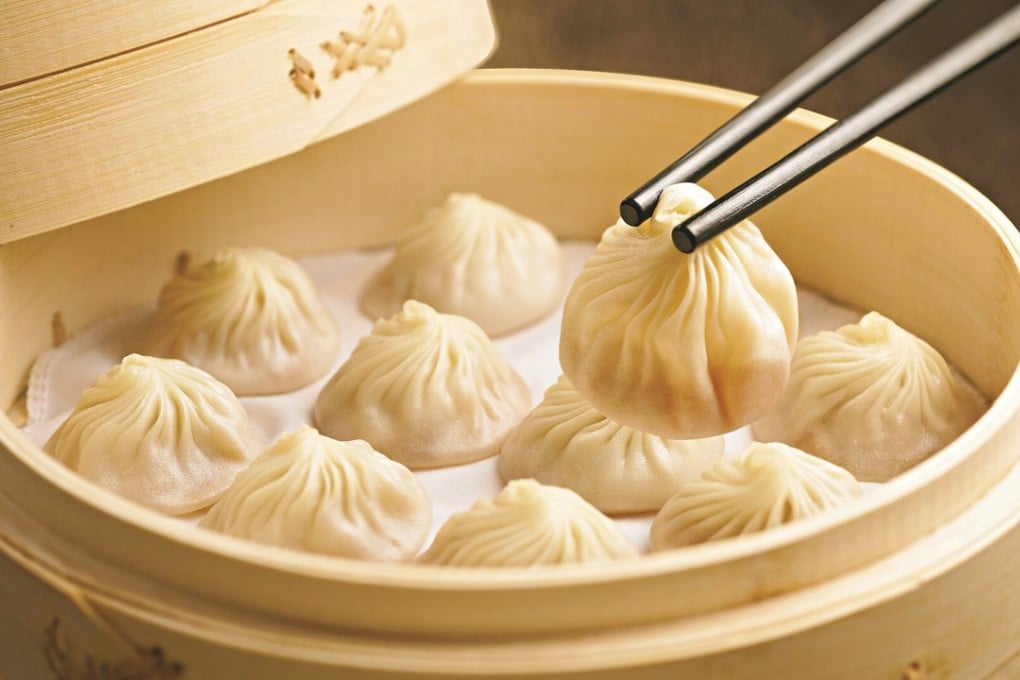 Din Tai Fung’s signature dish of xiaolongbao – or steamed pork soup dumplings.