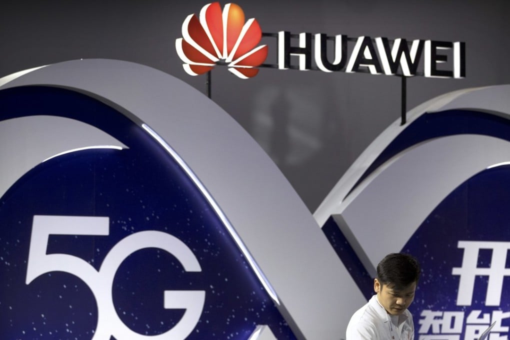 A display for 5G wireless technology by Chinese technology firm Huawei at the PT Expo in Beijing on September 26, 2018. Photo: AP Photo