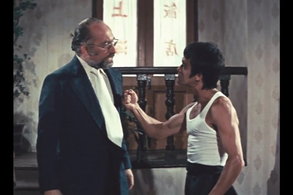 Jon Benn and Bruce Lee in a still from The Way of the Dragon.