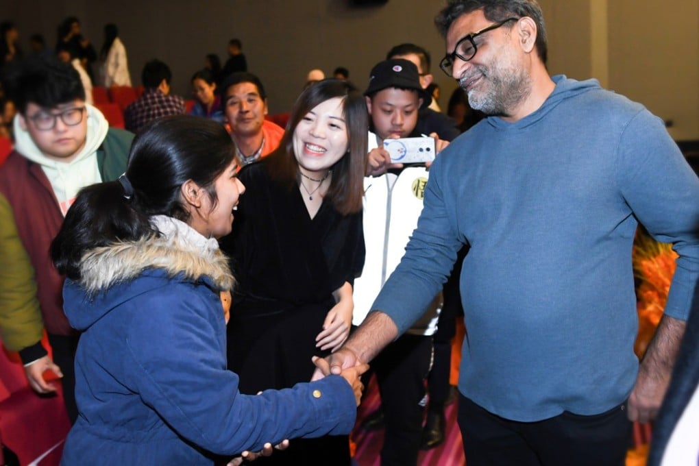 Padman director R. Balki greeting the audience at a recent screening of the film in Beijing. Photo: HY Media