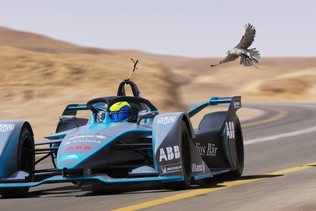 Felipe Massa races the falcon in his Gen2 Formula E car. Photos: Formula E