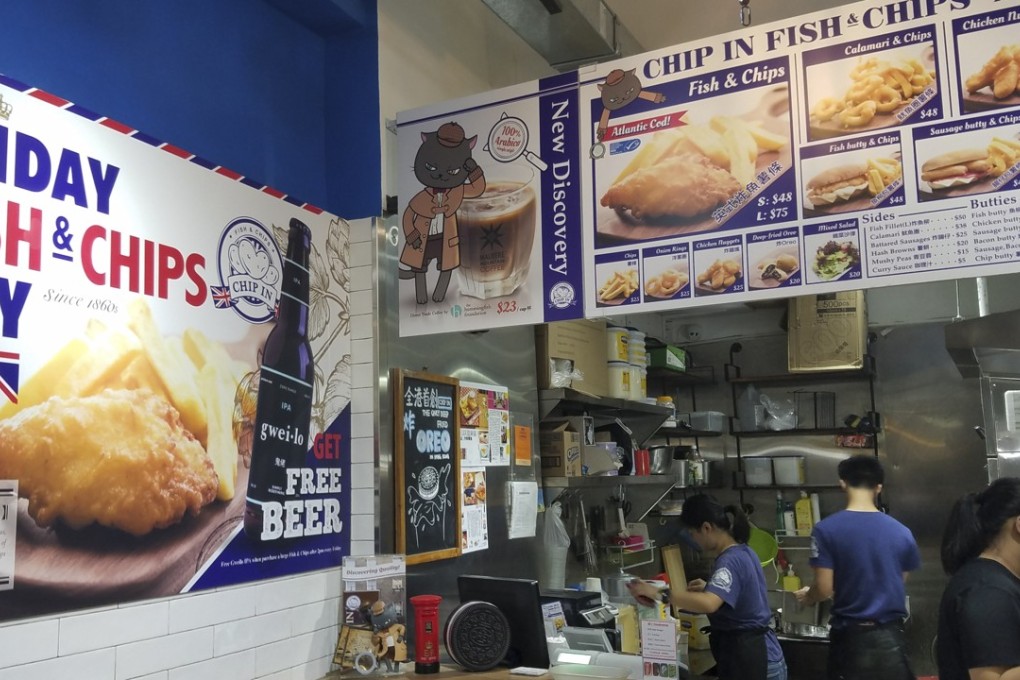 The interior of Chip In Fish and Chips in Queen’s Road East, Wan Chai. Photo: Martin Choi