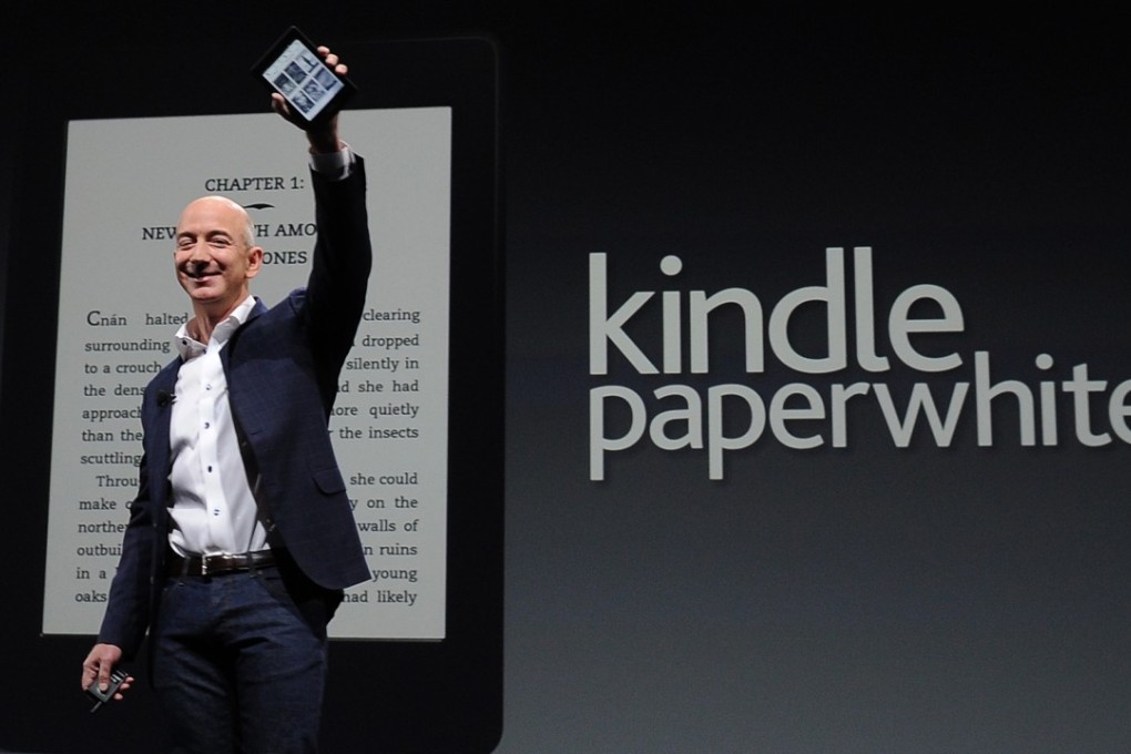 Jeff Bezos, CEO of Amazon, introduced the Kindle Paperwhite in 2012. Photo: AFP