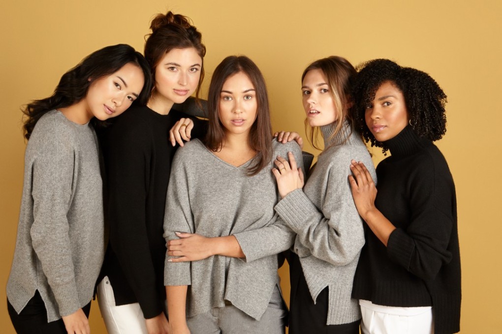 Models wear Common Thread cashmere jumpers.