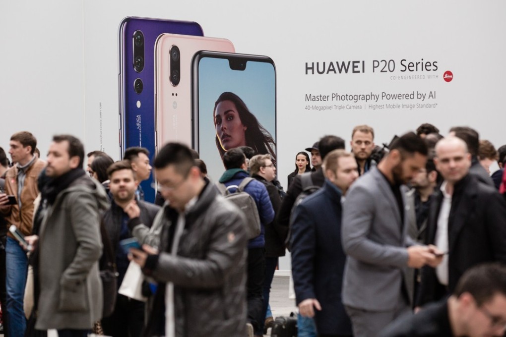 A Huawei smartphone unveiling event in Paris, France, in March 2018. Photo: Bloomberg