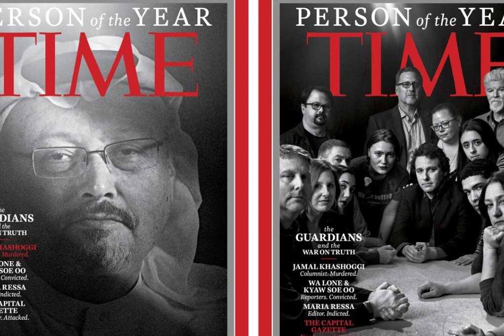 Time magazine showing the covers for its ‘Person of the Year’. Photo: AFP