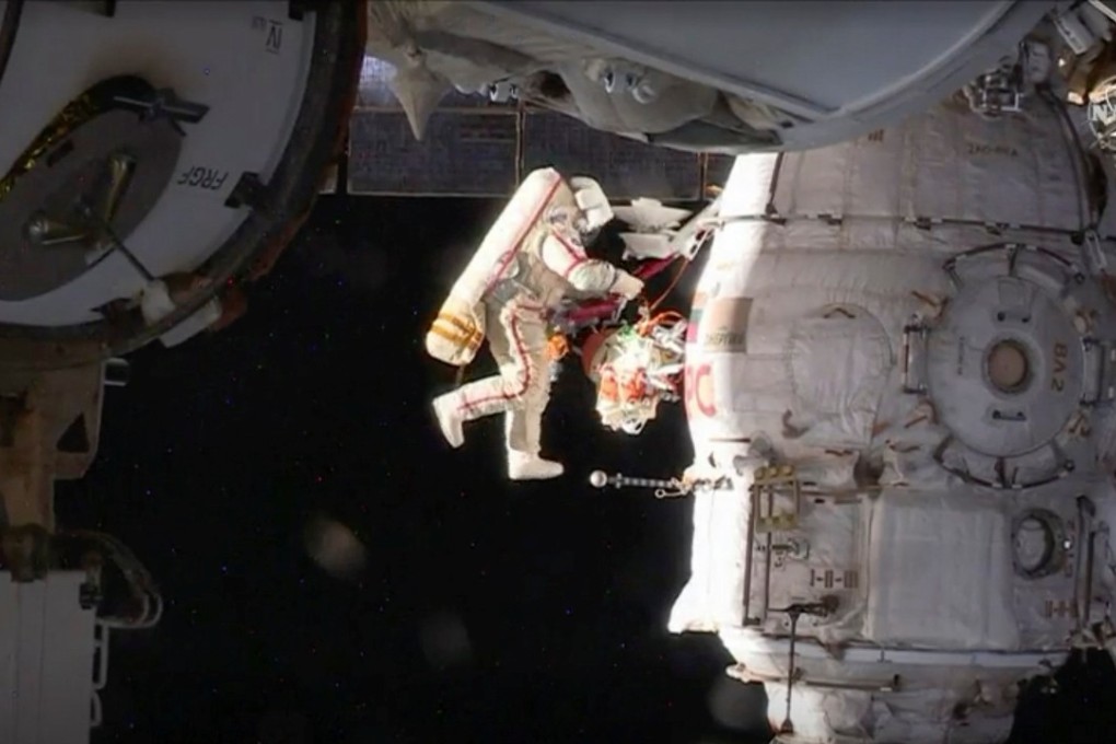 Russian cosmonaut Oleg Kononenko conducts a spacewalk outside the International Space Station Space (ISS). Photo: Nasa