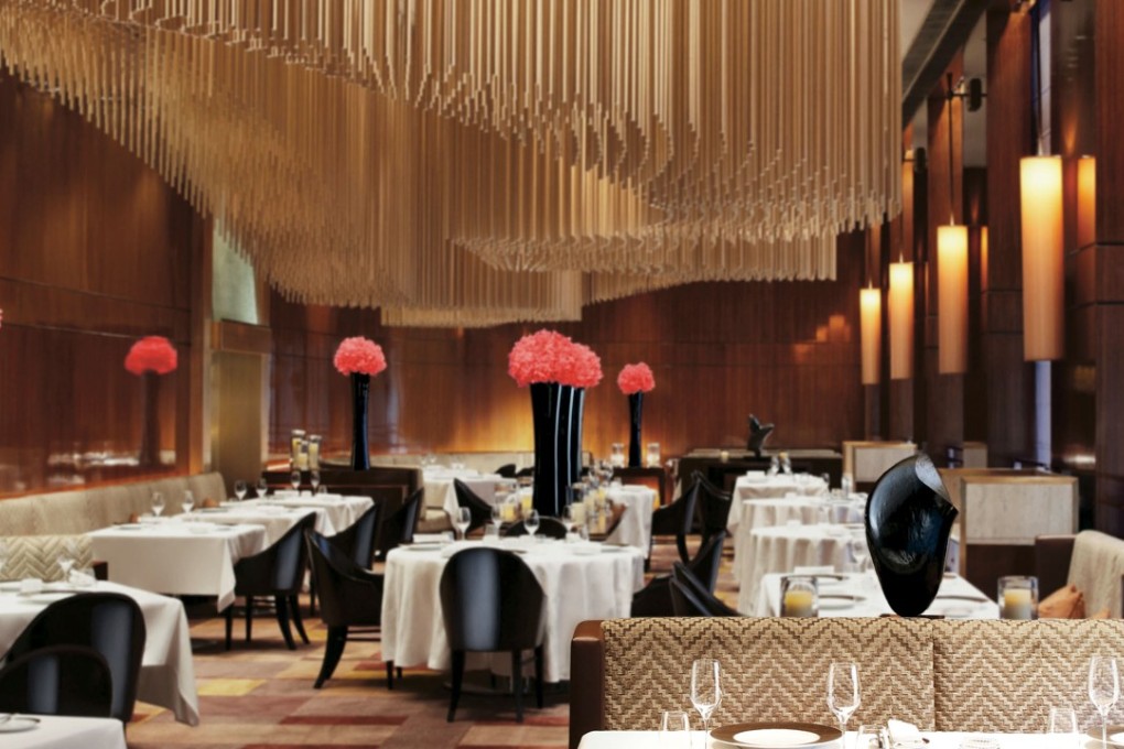 The interior of Amber at The Landmark Mandarin Oriental hotel in Hong Kong’s Central district. It has closed for a revamp and a change of menu.