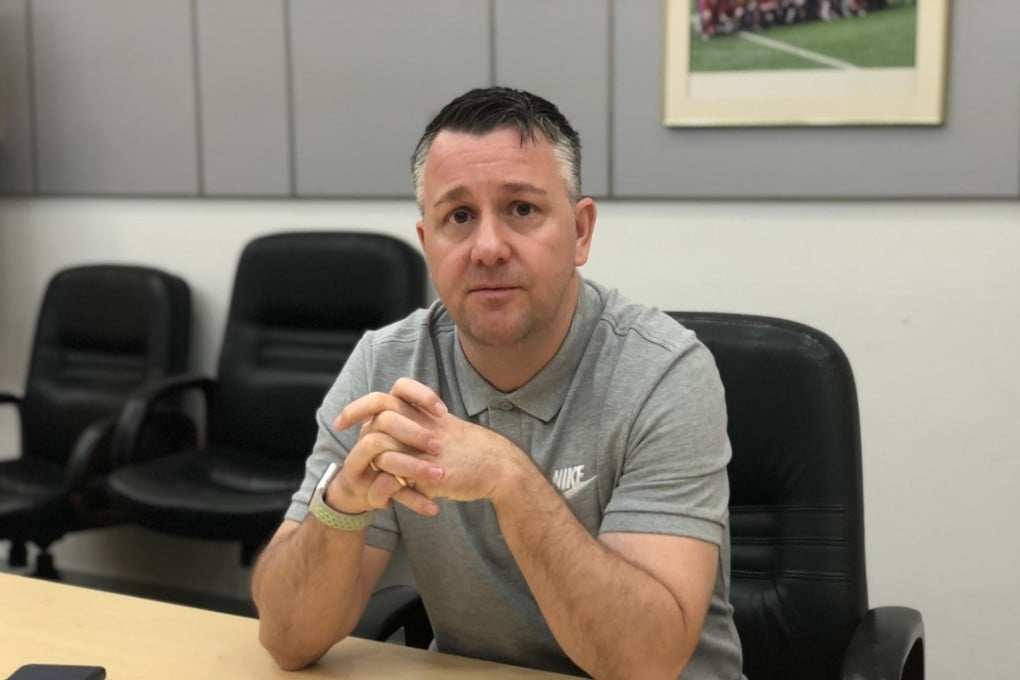 Gary White at the Hong Kong Football Association headquarters. Photo: Chan Kin-wa