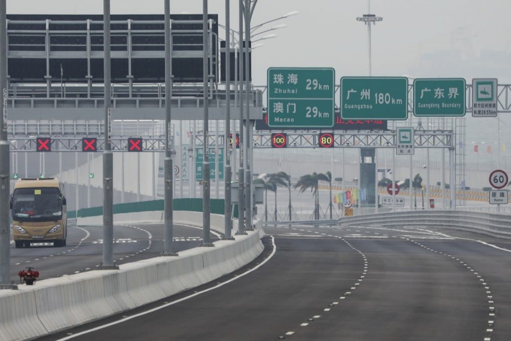 The Hong Kong-Zhuhai-Macau Bridge is a central component of Beijing’s plans for greater integration among the Greater Bay Area. Photo: Nora Tam