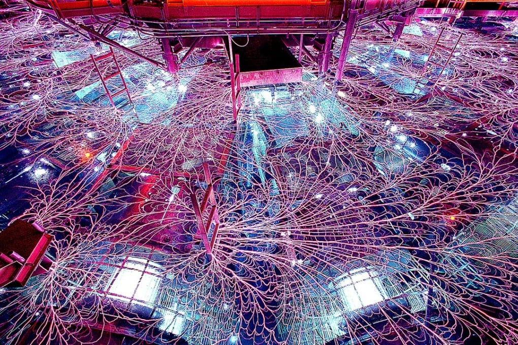 Electrical discharges illuminate the surface of America’s Z machine, the world's most powerful X-ray source, during a recent accelerator shot. Photo: sandia.gov