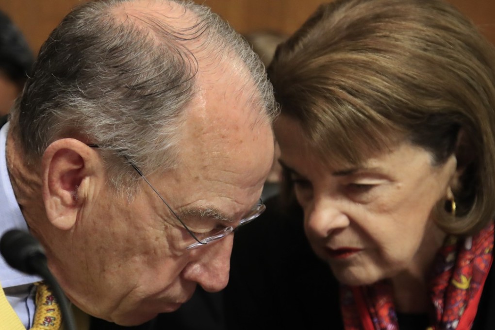 Senate Judiciary Committee Chairman Chuck Grassley and the panel’s ranking Democrat, Senator Dianne Feinstein. Photo: AP