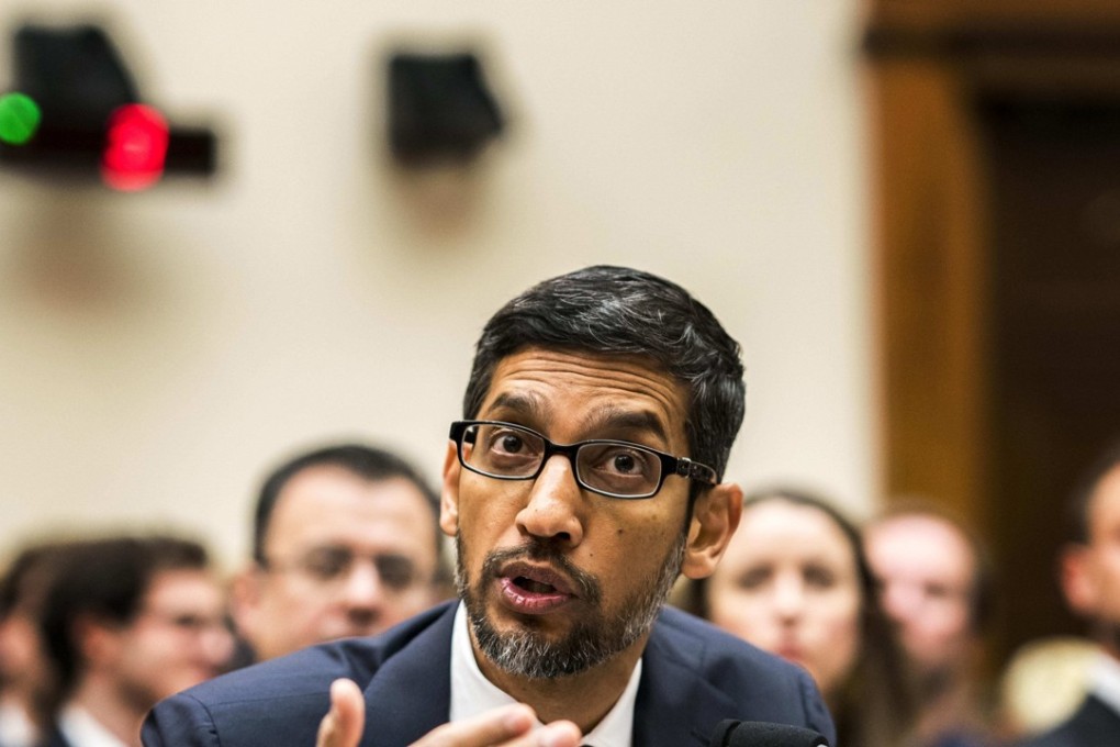 Google CEO Sundar Pichai appears before the US House of Representatives; Judiciary Committee on December 11. Photo: Melina Mara/Washington Post