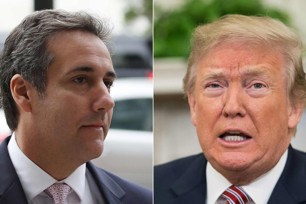 Michael Cohen, at left, and US President Donald Trump. Photos: AFP