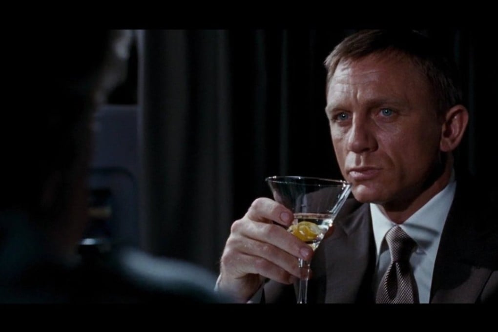 James Bond with a Vesper in a still from Quantum of Solace. According to a New Zealand study the fictional British secret agent has a drink problem.