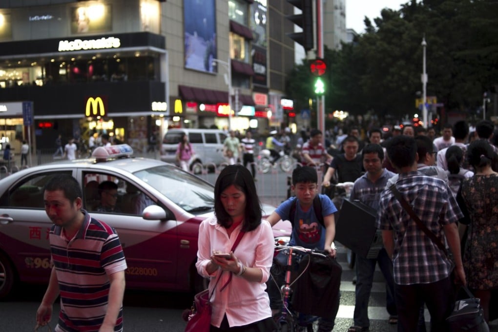 Huaqiangbei Commercial Street in Shenzhen. The city has been dubbed the ‘Silicon Valley of hardware’. Photo: AFP