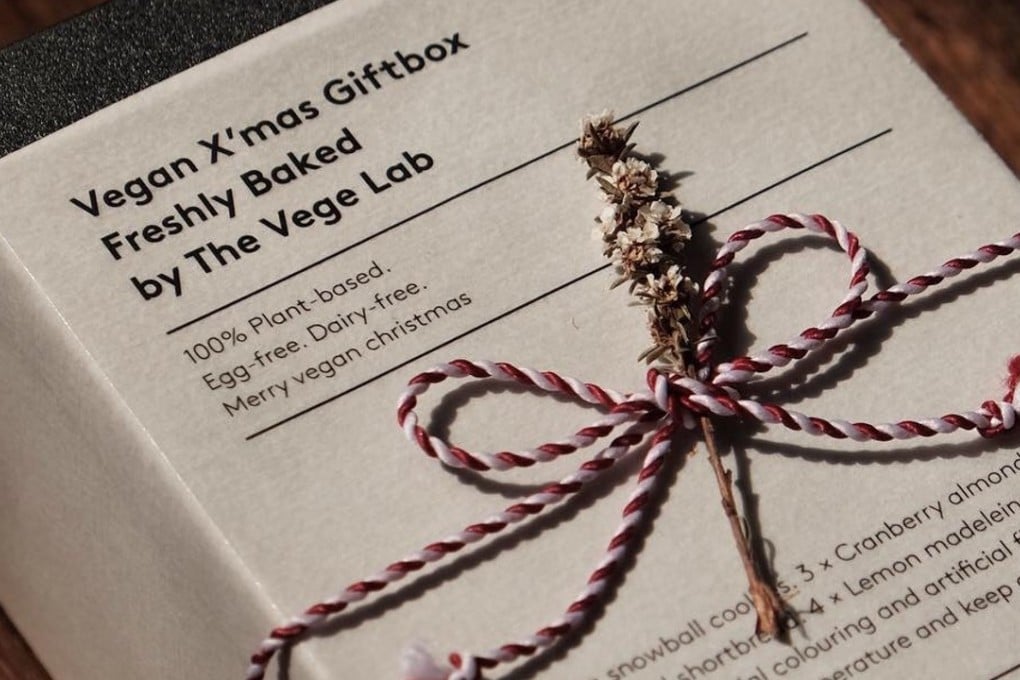 A Christmas gift box from vegan bakery Vegelab.