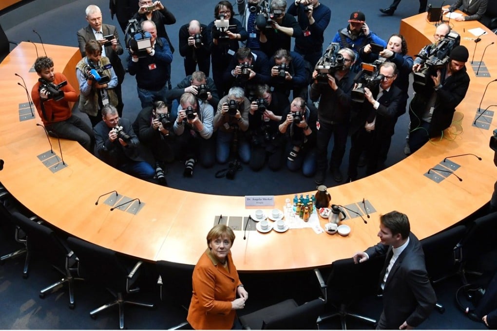 German Chancellor Angela Merkel arriving at the Bundestag in Berlin. Photo: EPA