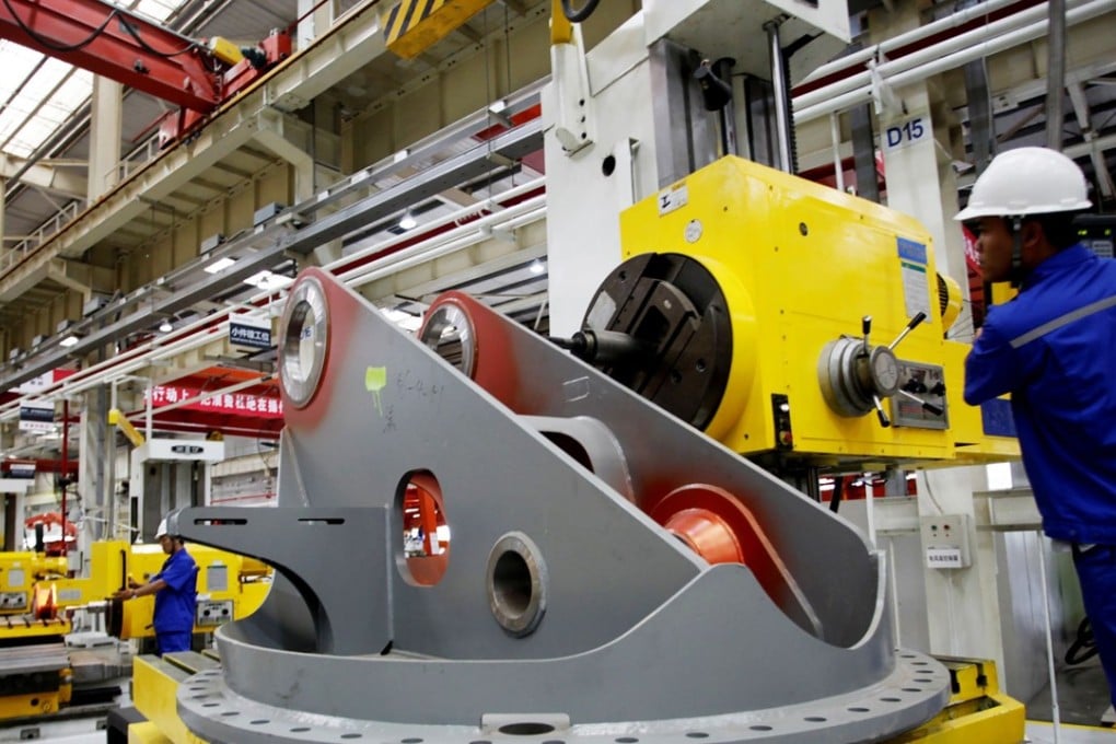 A pumper truck production line at a factory in Zhangjiakou in China's northern Hebei province on July 1, 2018. Photo: AFP