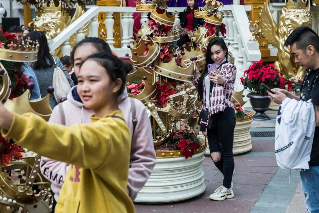 Christmas decorations on display in Kowloon, Hong Kong. Photo: AFP