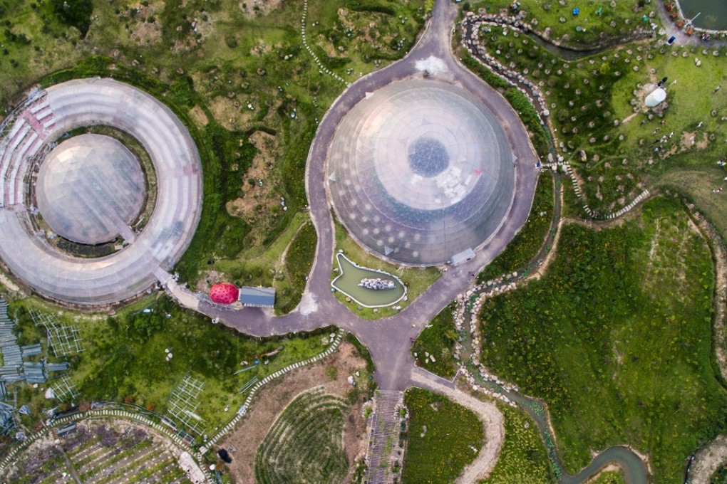 An aerial view of a space-themed agricultural park hosting a tourism festival in east China's Zhejiang Province. Photo: Xinhua