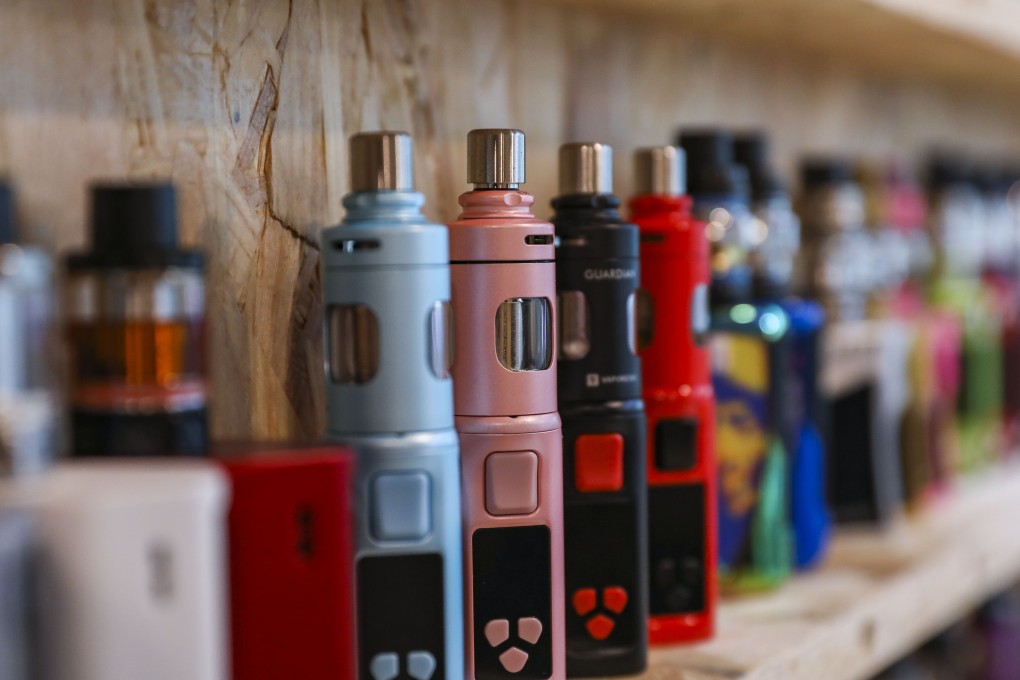 E-cigarettes and other vaping products on display at a Hong Kong store. Photo: Nora Tam
