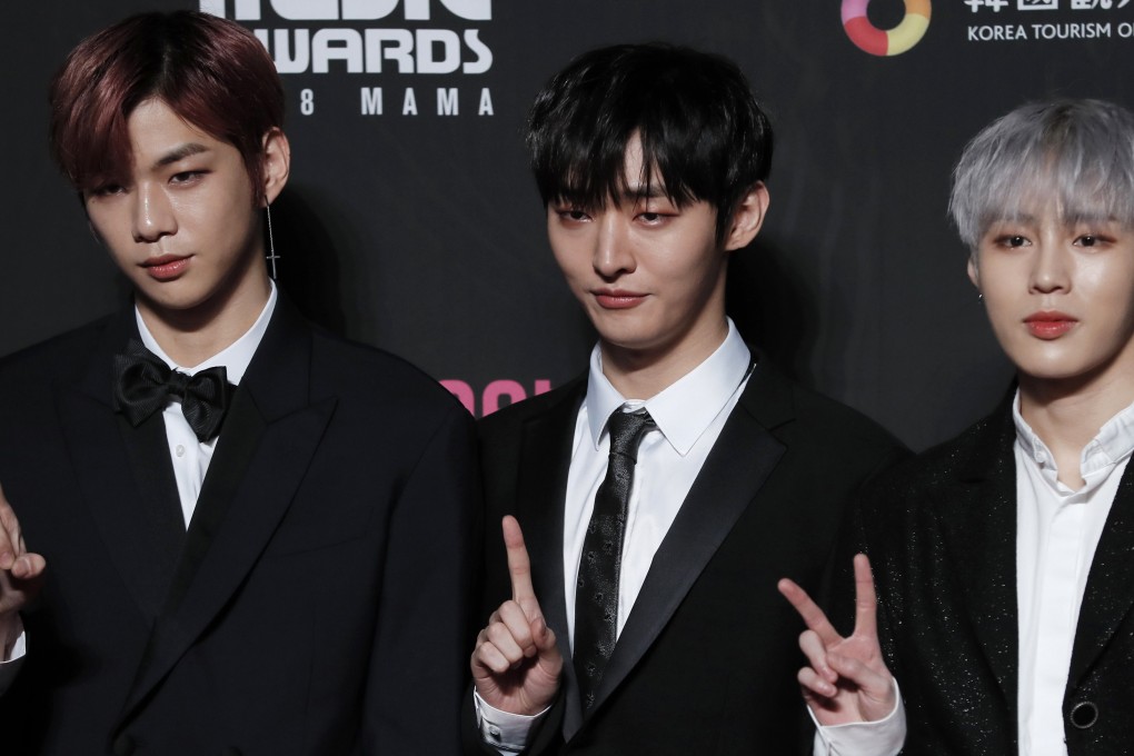 Members of South Korean band Wanna One at the Mnet Asian Music Awards in Hong Kong on Friday. Photo: AP