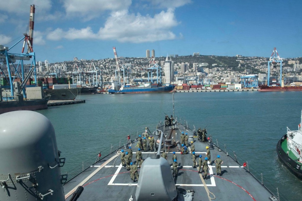 The guided-missile destroyer USS Donald Cook puts in at Haifa, Israel, a regular stopover for US warships in the Mediterranean. Photo: US Navy