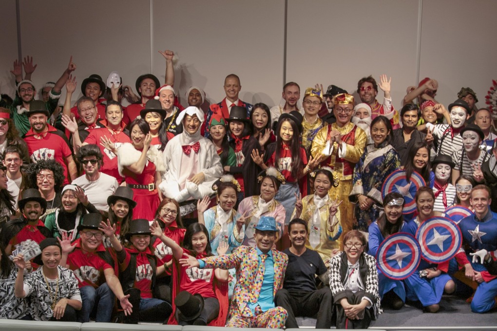 UBS staff having fun raising funds for Operation Santa Claus. Photo: Stuart Rankin, UBS.