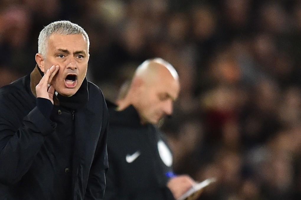 Manchester United's Portuguese manager Jose Mourinho gestures from the touchline. Photo: AFP