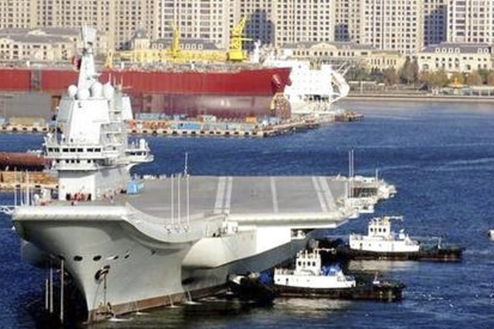 Photos circulating on the internet show the Type 001A being readied for another sea trial. Photo: Sina