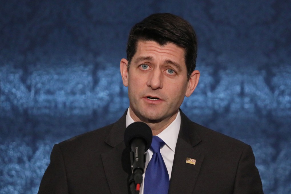Retiring US Speaker of the House Paul Ryan delivers his farewell address. Photo: Reuters