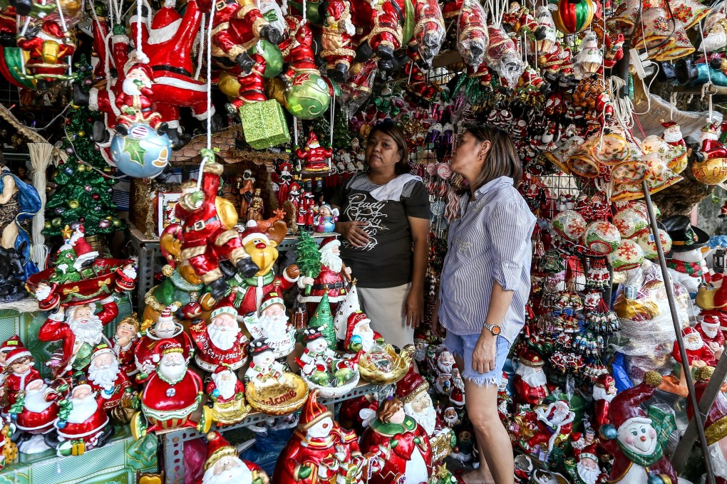 Christmas in the Philippines is a huge event, with street stalls such as this one in Manila in September a common sight throughout the country. Photo: AFP