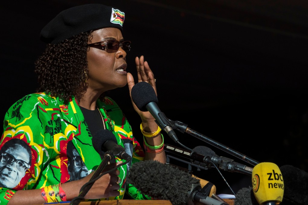 Fornmer Zimbabwe first lady Grace Mugabe in a 2017 file photo, taken at a youth rally at Rudhaka Stadium in Marondera. – Photo: AFP
