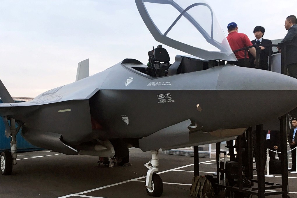 A mock-up of a F-35 fighter jet is displayed at Japan International Aerospace Exhibition in Tokyo. Japan has announced a record US$47 billion defence budget. Photo: Reuters
