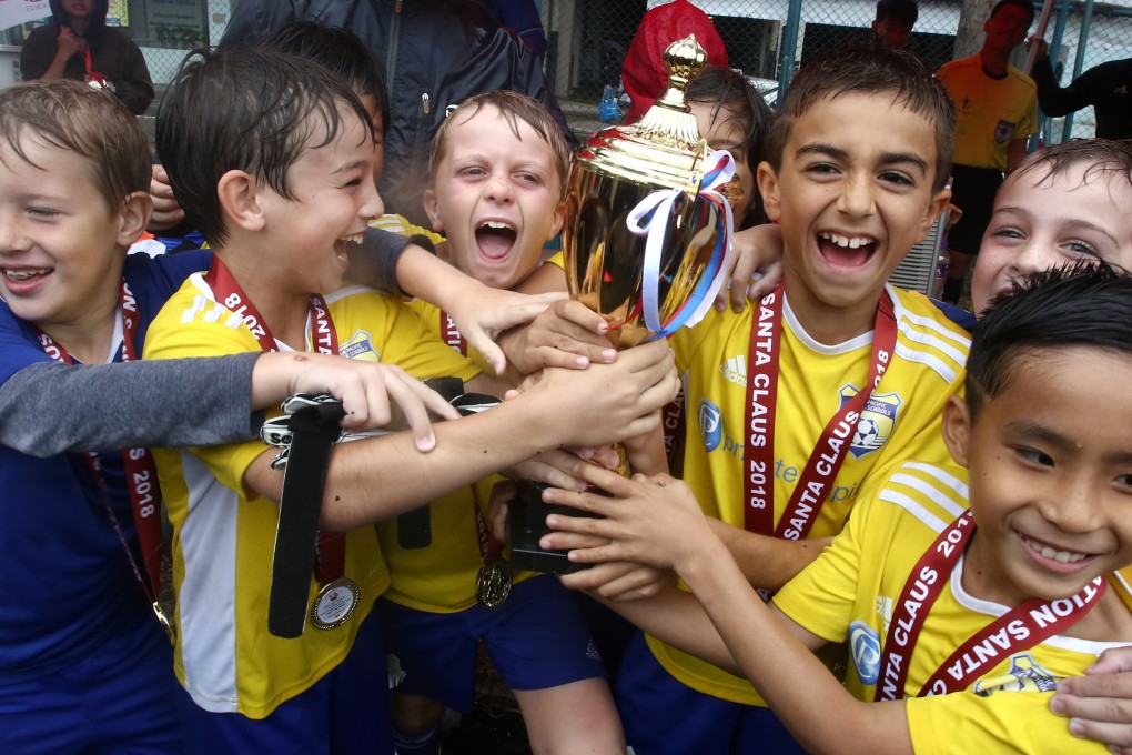 Asia Pacific Soccer Schools beat Arsenal Soccer School to win the under-nine final. Photo: Jonathan Wong