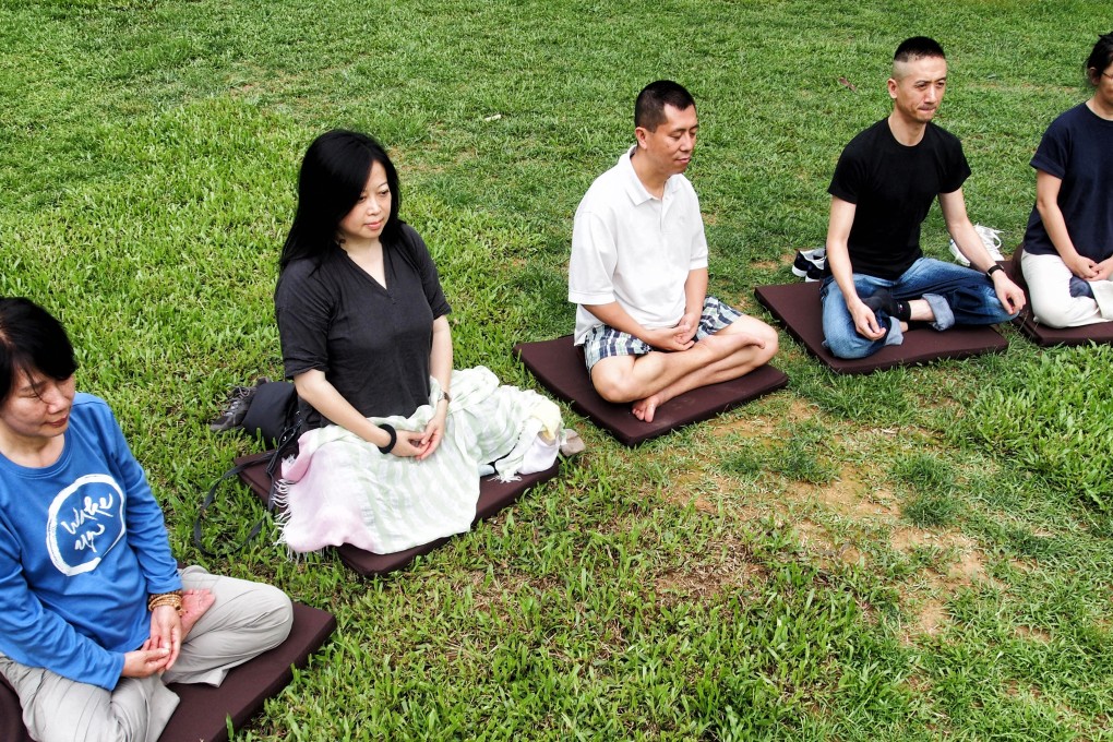 Hong Kong residents attend a mindfulness retreat camp in Wu Kai Sha, Ma On Shan, by Zen master Thich Nhat Hanh. Photo: Thomas Yau