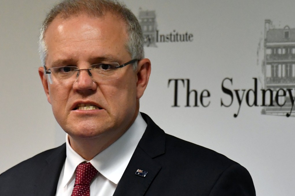 Australia's Prime Minister Scott Morrison speaks at The Sydney Institute in Sydney. A new report detailing the country’s progress towards emissions targets has revealed Australia is way off achieving a 2030 goal. Photo: Reuters