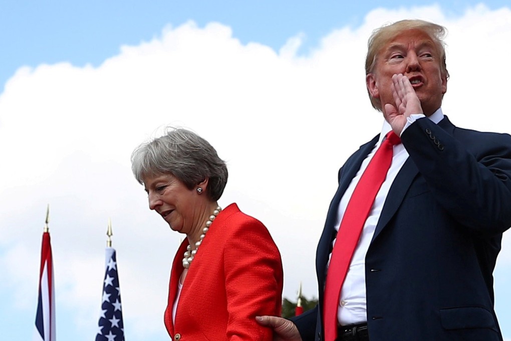 Britain's Prime Minister Theresa May and US President Donald Trump leave a joint news conference at Chequers, the official country residence of the UK prime minister, near Aylesbury on July 13. Populism, prompted by a loss of faith in elites, has reshaped politics in both the US and UK since 2016, as seen by Brexit and Trump’s election. Photo: Reuters