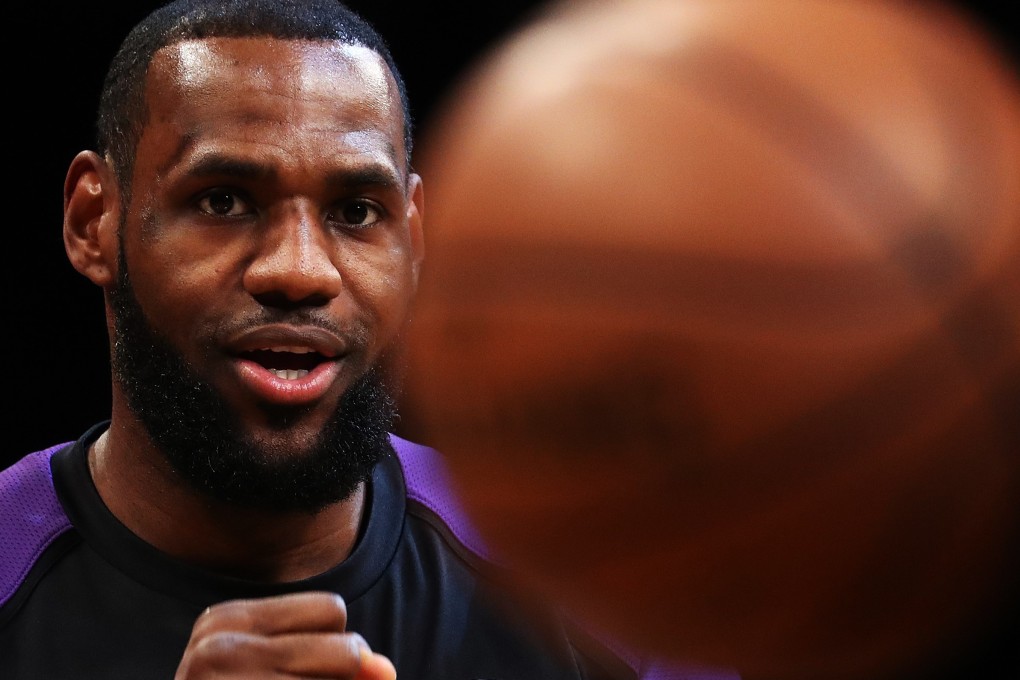 LeBron James of the Los Angeles Lakers looks on before the game against the Brooklyn Nets. Photo: AFP