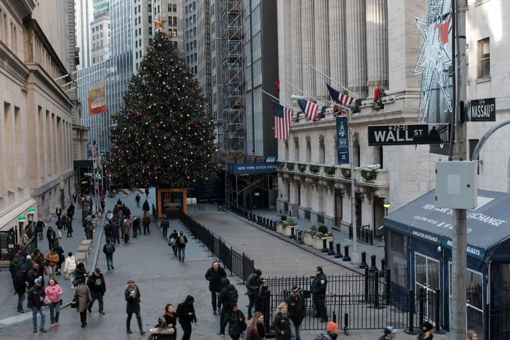 The New York Stock Exchange Christmas Tree in New York City. Photo: AFP