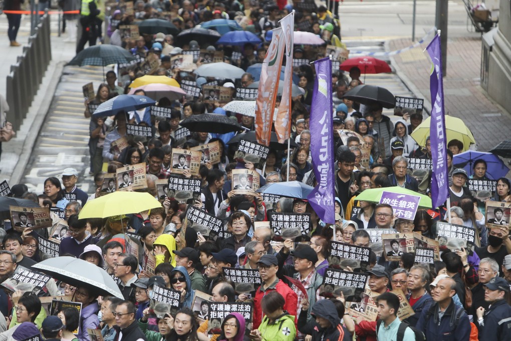 Protesters at Chater Garden in Central. Photo: Winson Wong