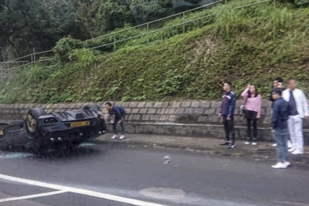 The Ferrari’s windows were broken, and the front was badly damaged. Photo: Facebook