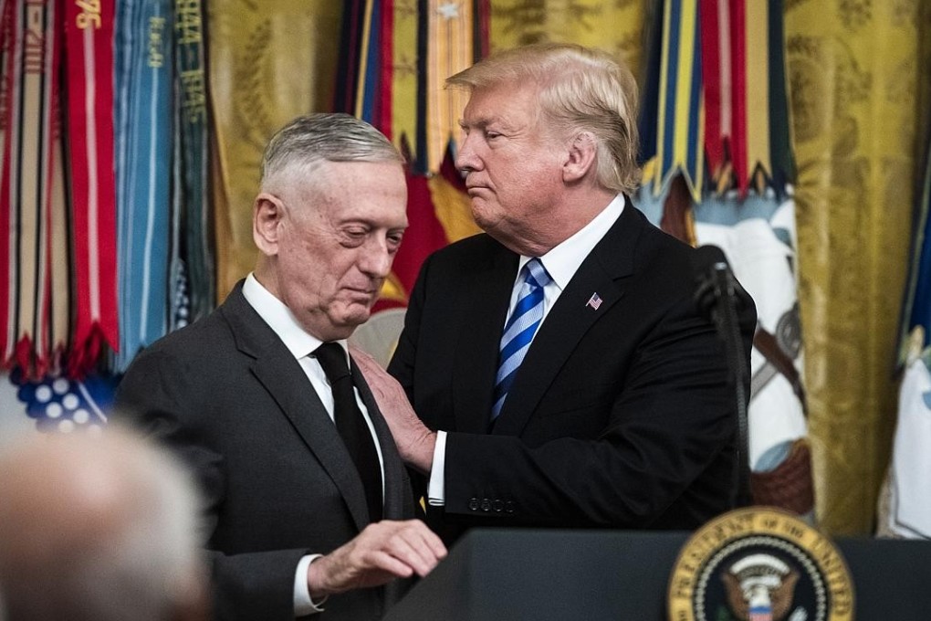 President Donald Trump and Secretary of Defence James Mattis at a reception in October. Photo: Washington Post photo by Jabin Botsford