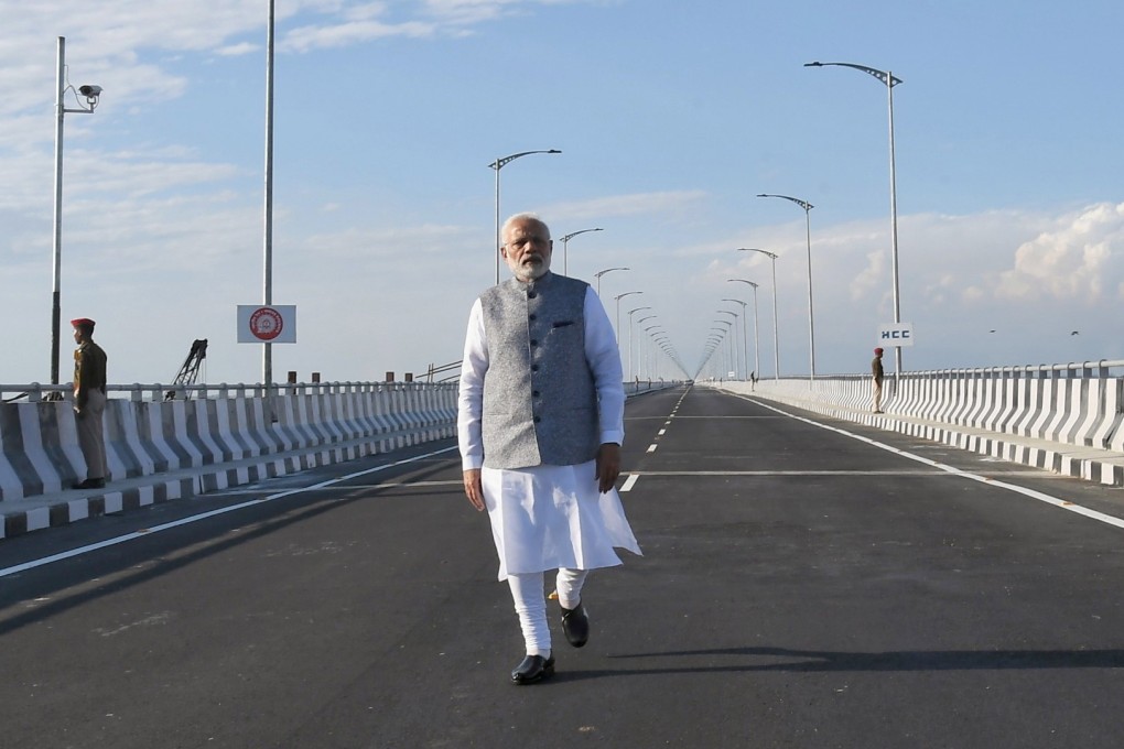 India’s Prime Minister Narendra Modi at the dedication of the India’s Bogibeel bridge at Dibrugarh, Assam on December 25, 2018. Photo: EPA
