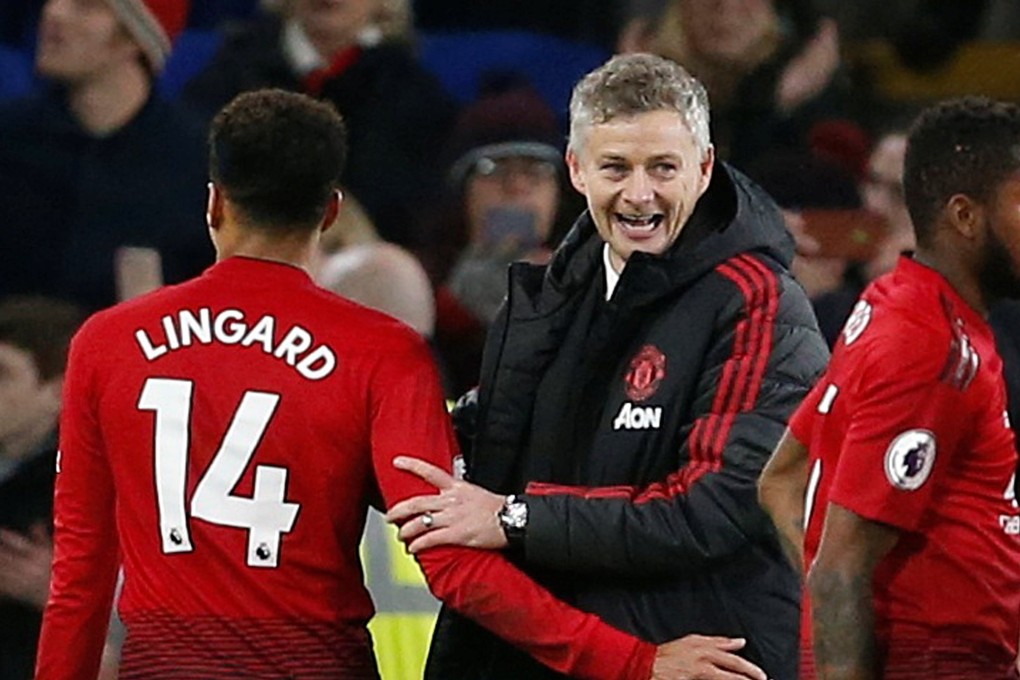 Manchester United caretaker manager Ole Gunnar Solskjaer celebrates after the win against Cardiff. Photo: Reuters