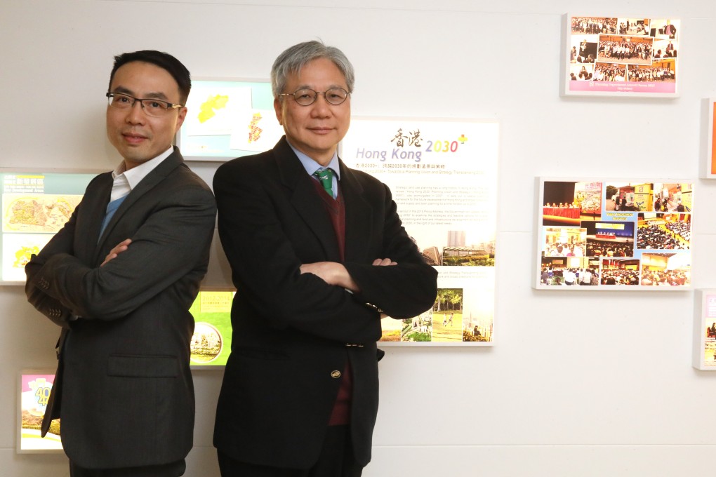 Rico Tsang (left), senior town planner, and Silas Liu, chief town planner, hope the new 3D system will fast-track their work. Photo: Felix Wong