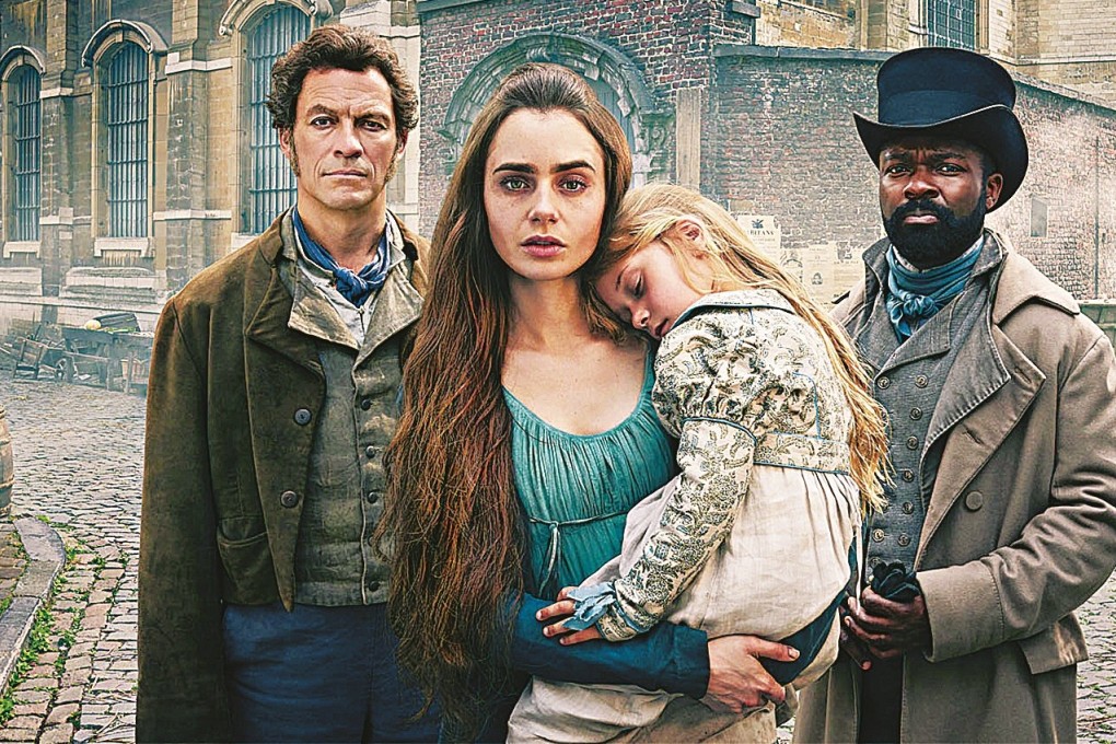 Dominic West, Lily Collins and David Oyelowo in a still from BBC’s adaptation of Victor Hugo’s Les Miserables. Photo: BBC